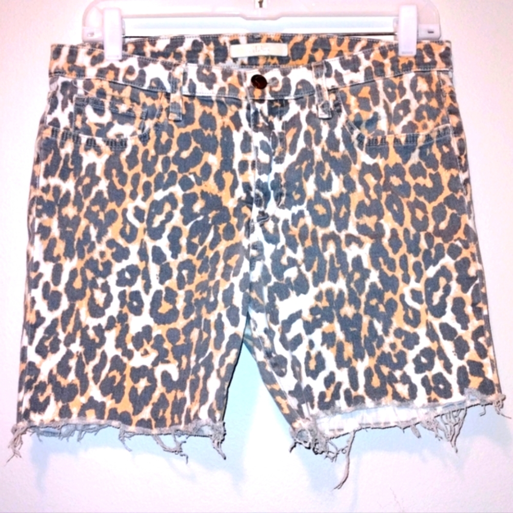 Joe's Animal Print Jean Cut Off Shorts